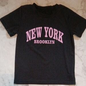 Youth Graphic Tee in Black and Pink